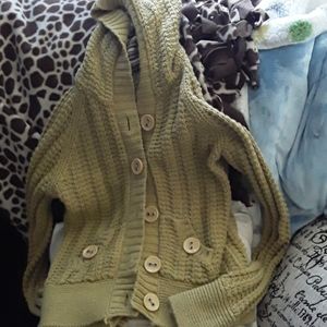 Button up sweater with hood